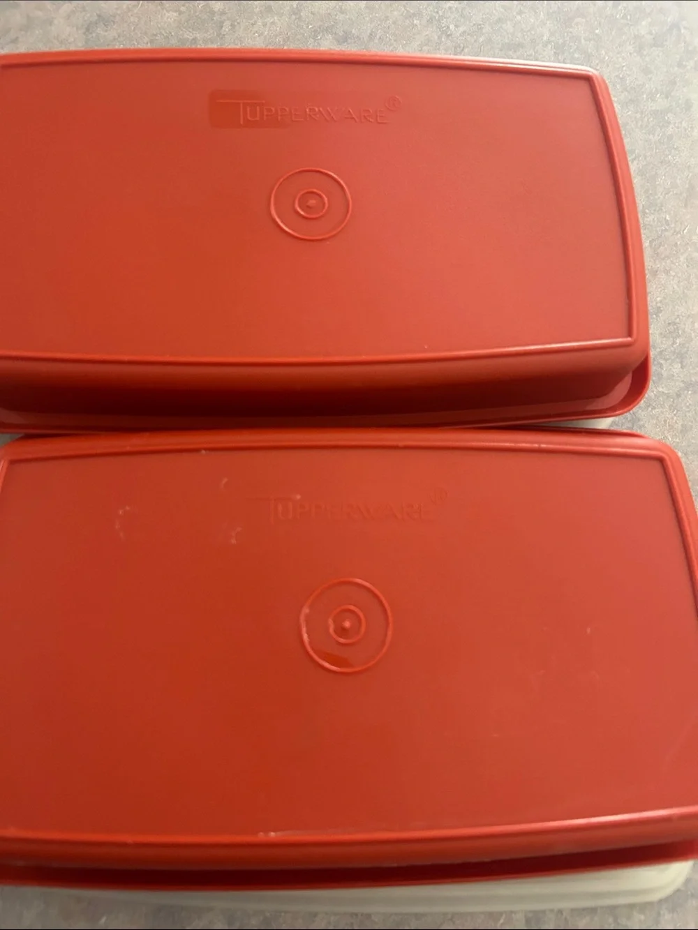 Set of two vintage Tupperware lunchmeat and cheese containers